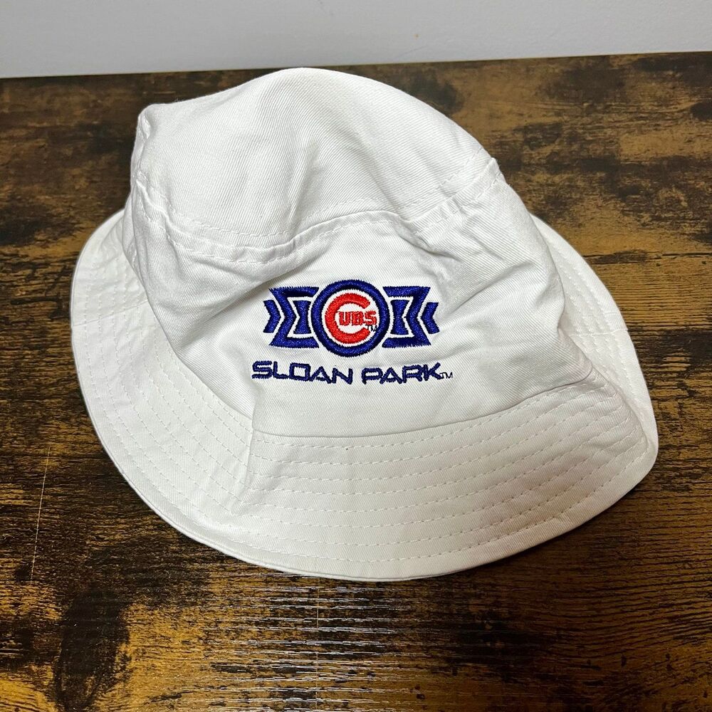 Chicago Cubs Sloan Park White Bucket Hat Blue Sky Marketing MLB Cap